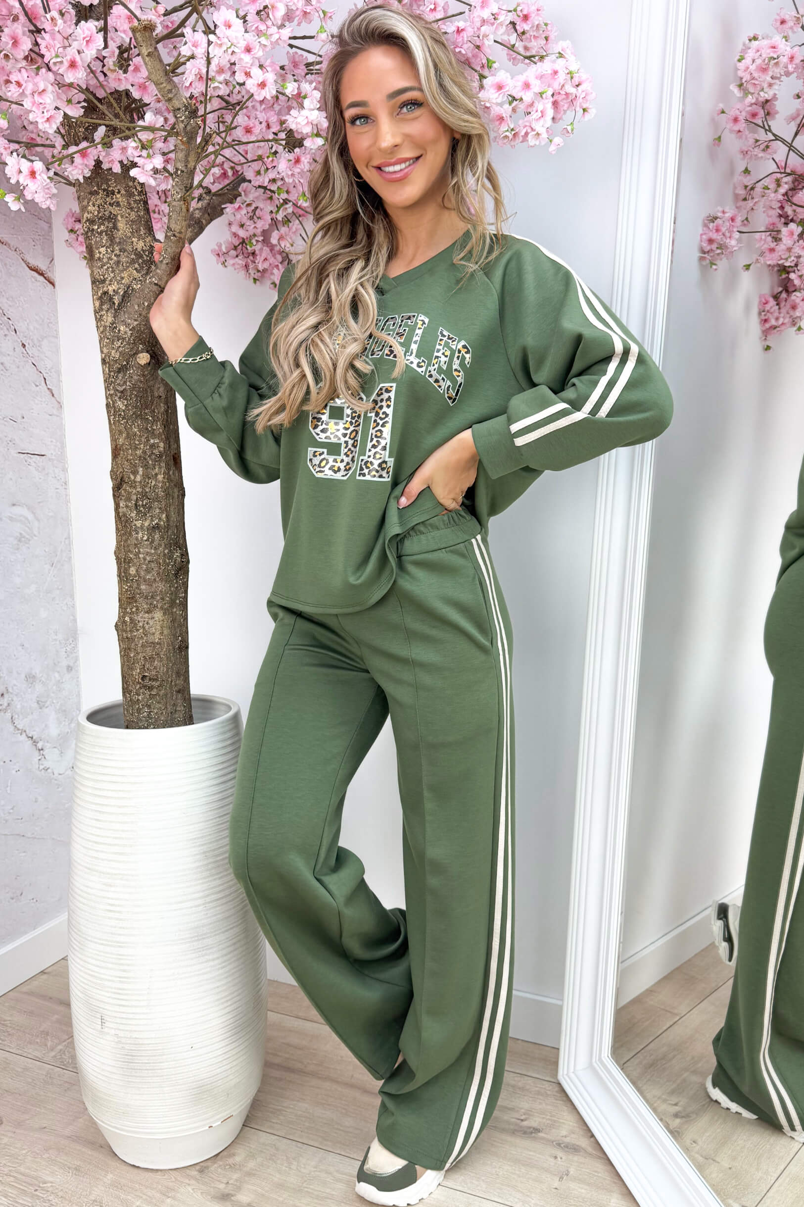Leopard LA comfy co-ord - Army