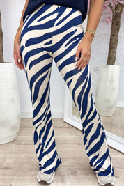 Zebra travel flair pants - Navy