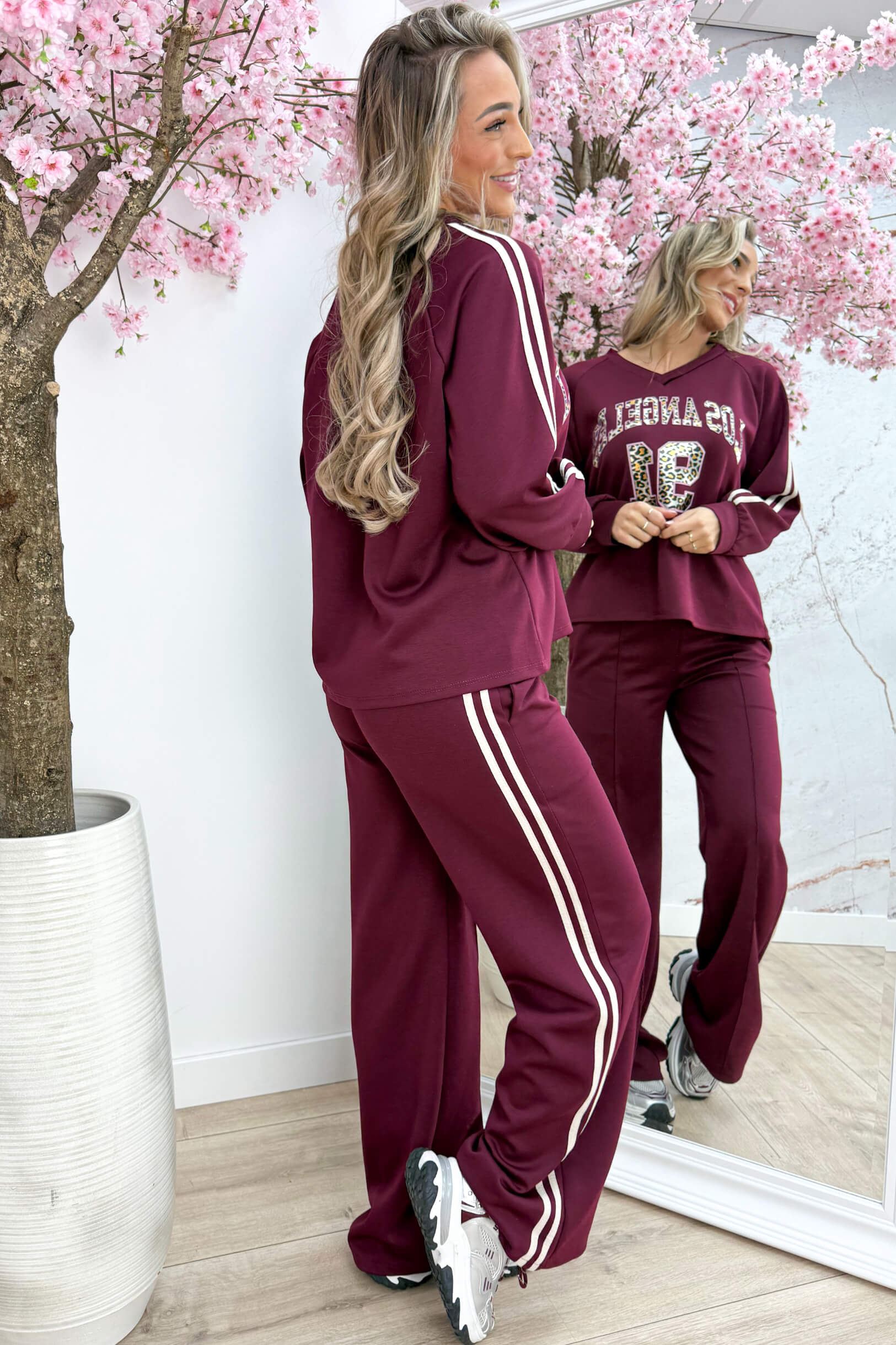 Leopard LA comfy co-ord - Bordeaux
