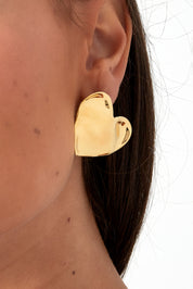Mega Heart Dentad Earring - Gold
