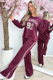 Leopard LA comfy co-ord - Bordeaux