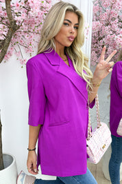 Blazer fendu populaire - Berry Purple