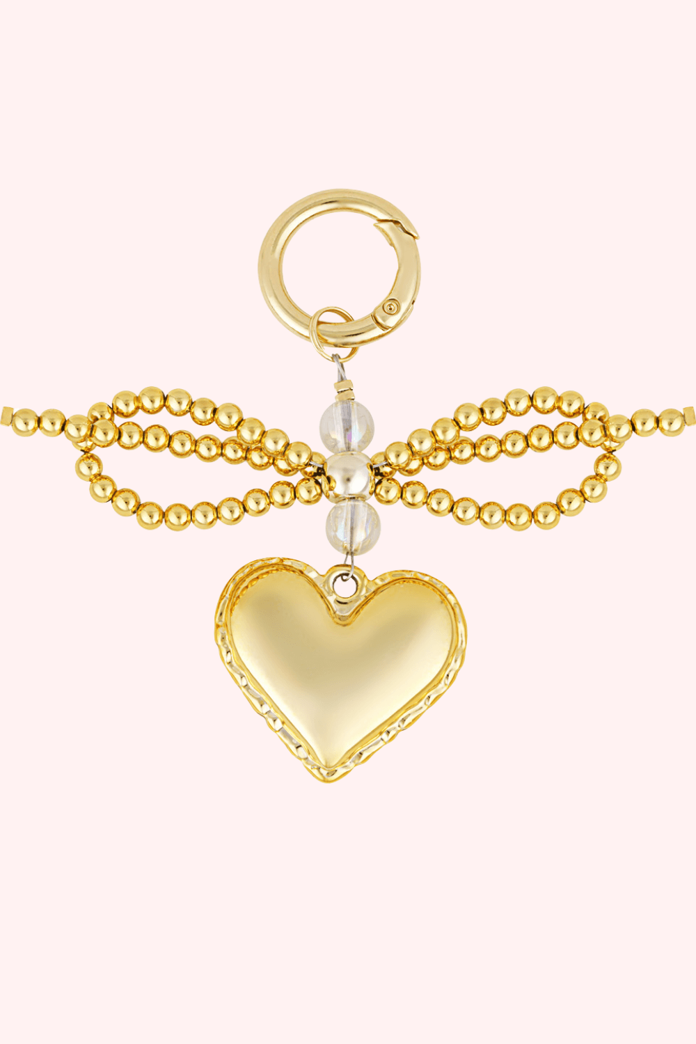 Bow pearl bag charm - Goud