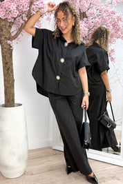 Golden sunrise broche co-ord - Zwart