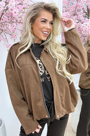 Lucky you suede look bomber - Bruin