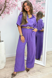 Stay cute cotton jumpsuit - Paars