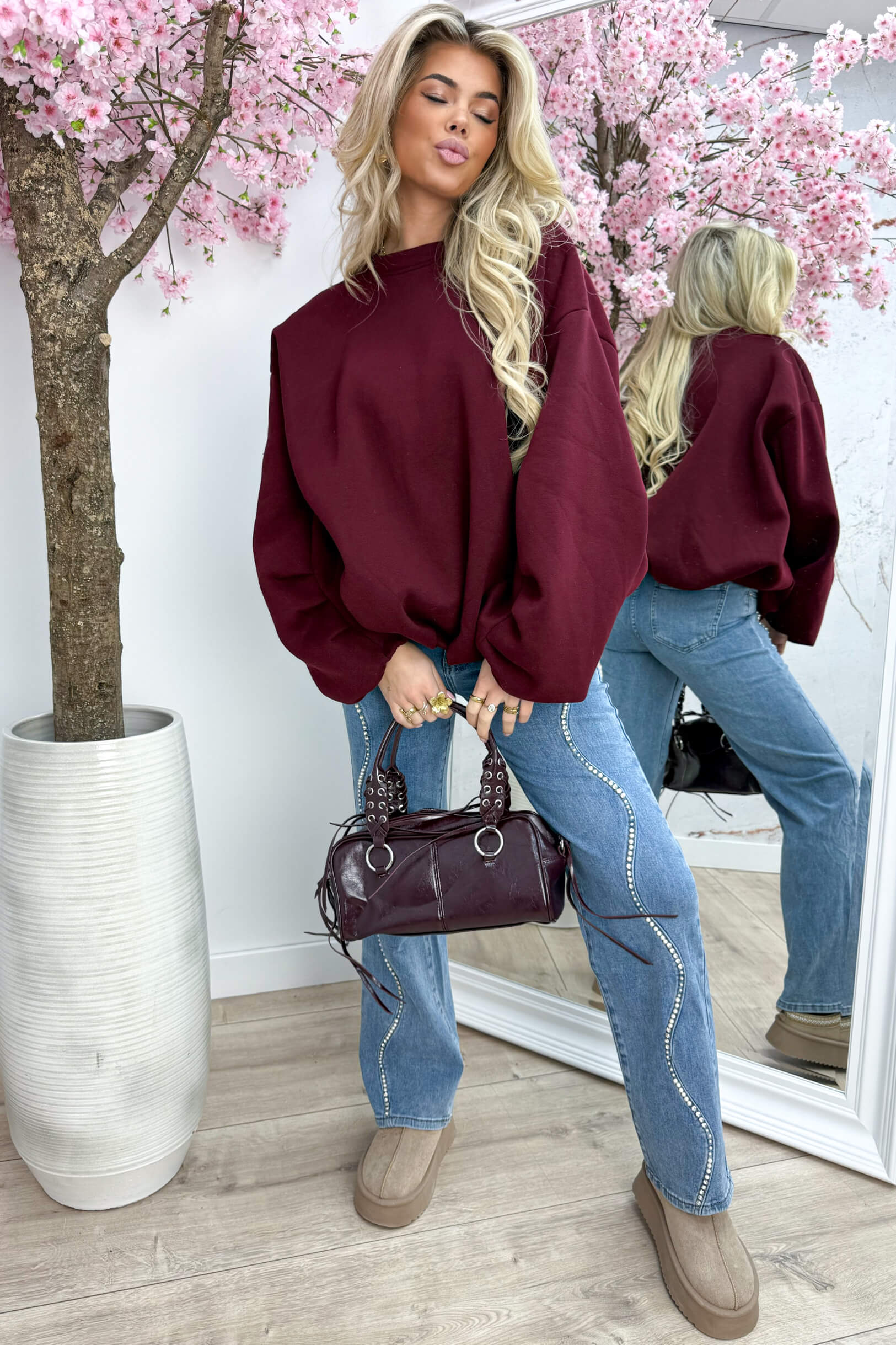 Keep it cool oversized sweater - Bordeaux