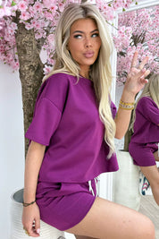 Off duty comfy co-ord - Berry purple