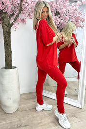 Oh so comfy co-ord - Rood