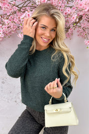 Can’t go wrong knitted trui - Dk. groen