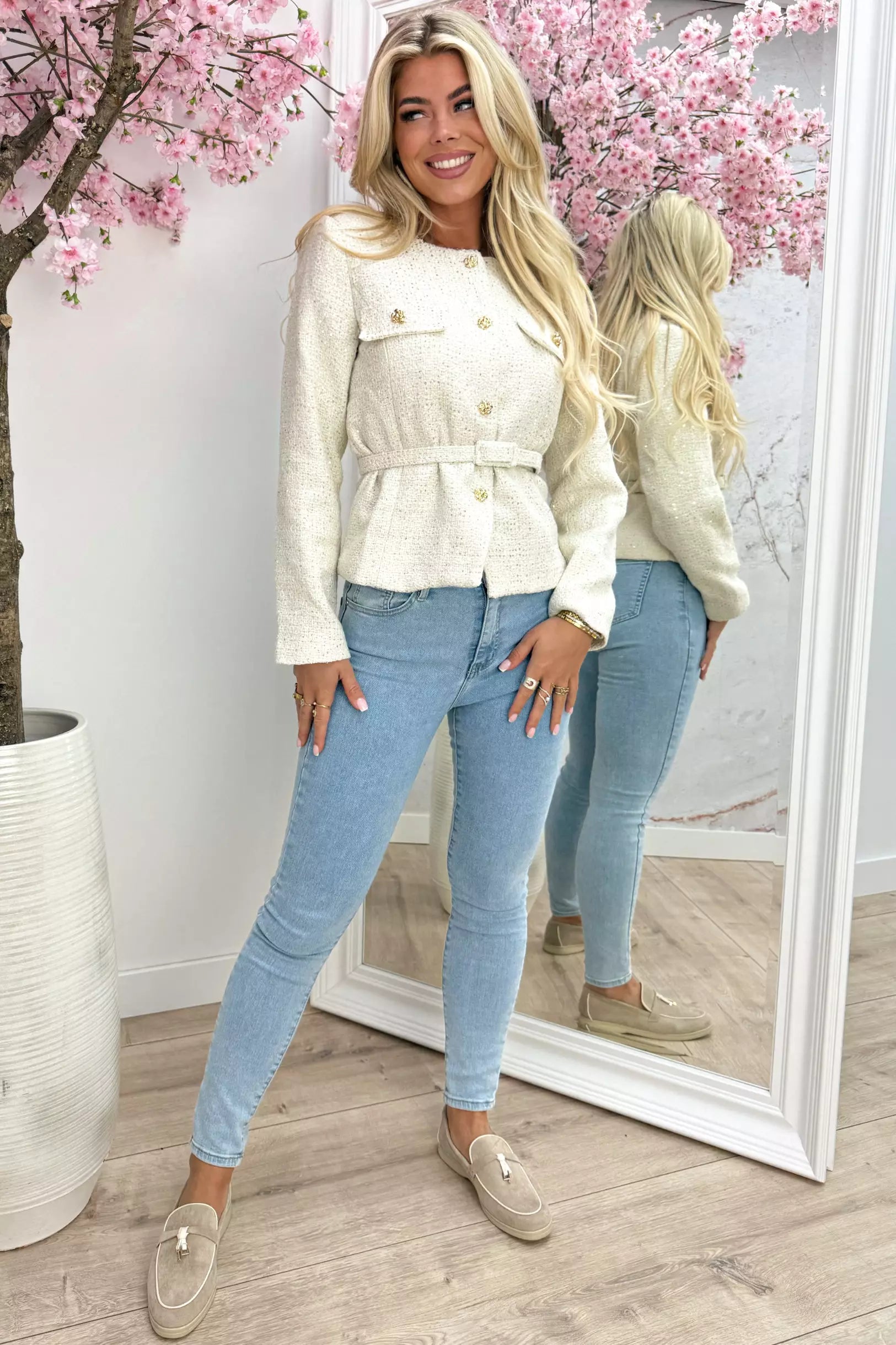 Happy tweed lurex jacket - Beige