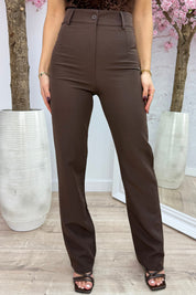 Straight leg pantalon - Bruin