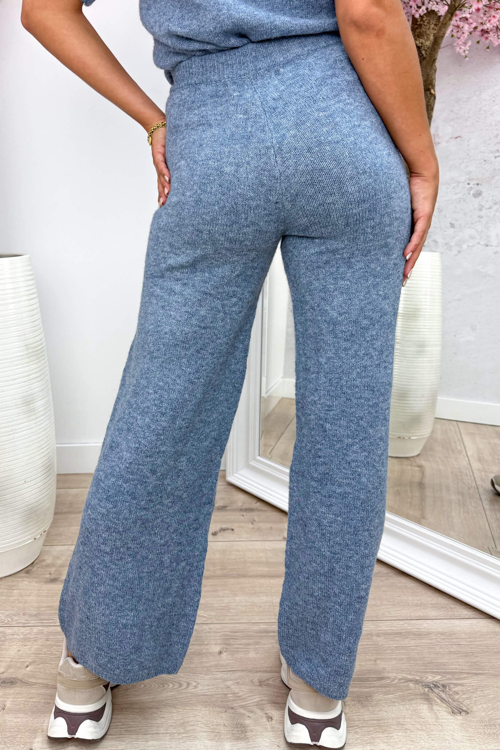 Knitted pants - Jeans blue