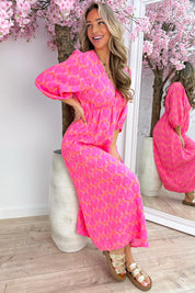 Seashell cotton dress - Roze