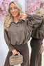 Countryside checks blouse - Dk. Bruin