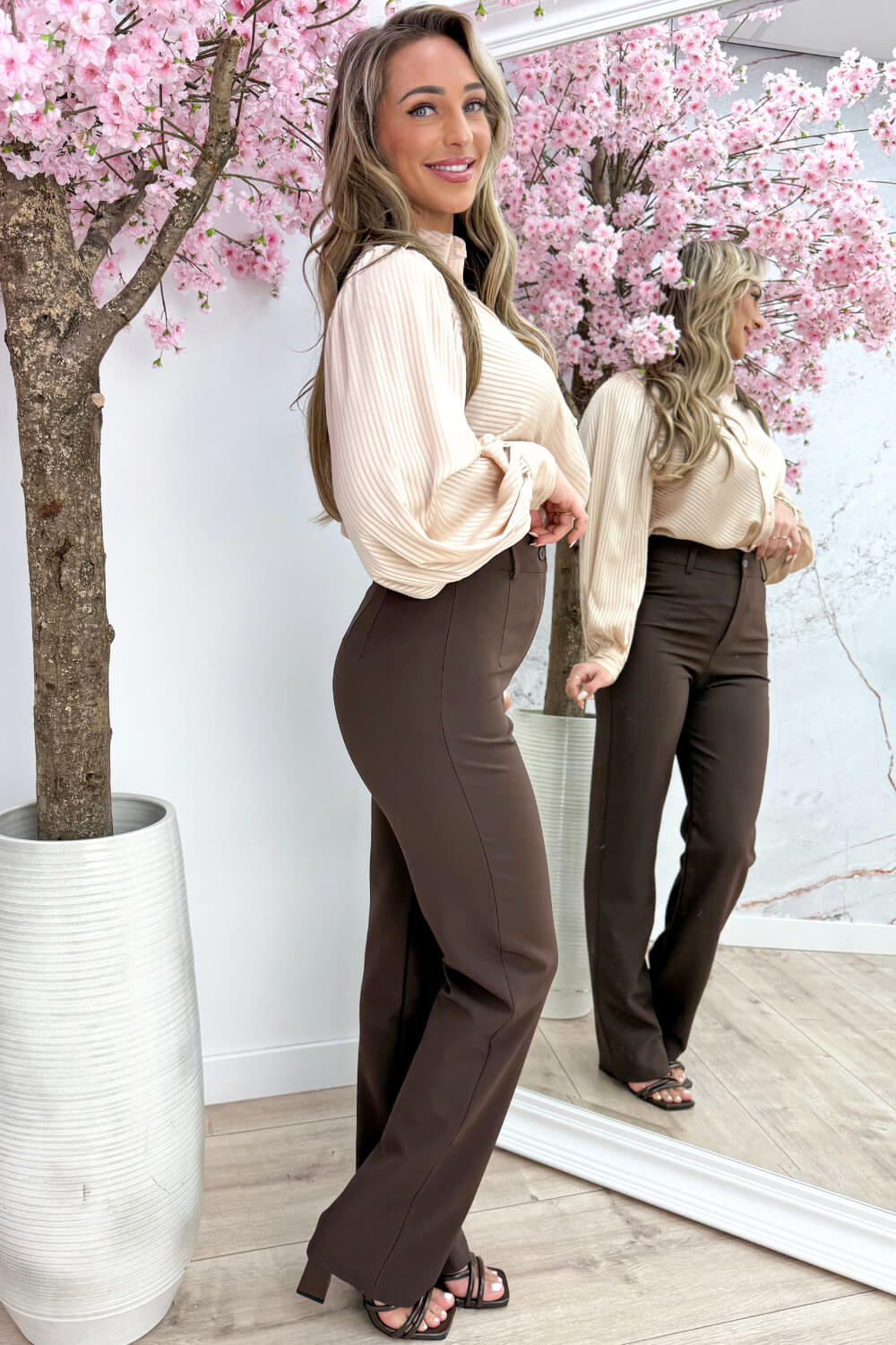 So lovely stripe blouse - Beige