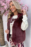 So fluffy waistcoat - Bordeaux