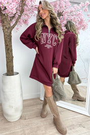 NYC zipper dress - Bordeaux