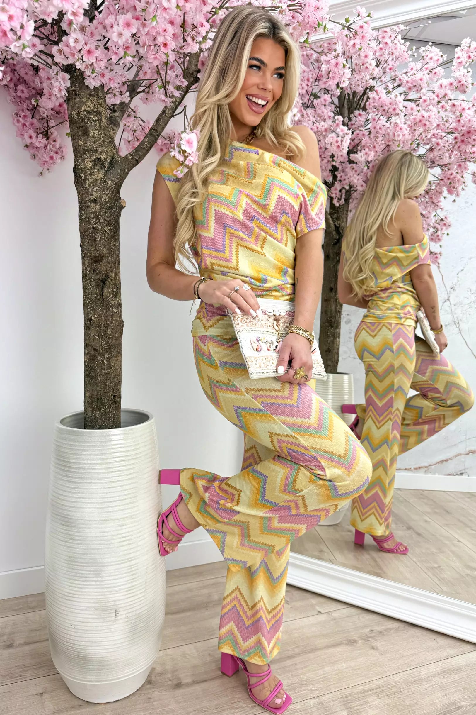 Capri lurex co-ord - Geel