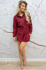 Merry & bright paillet blouse - Bordeaux