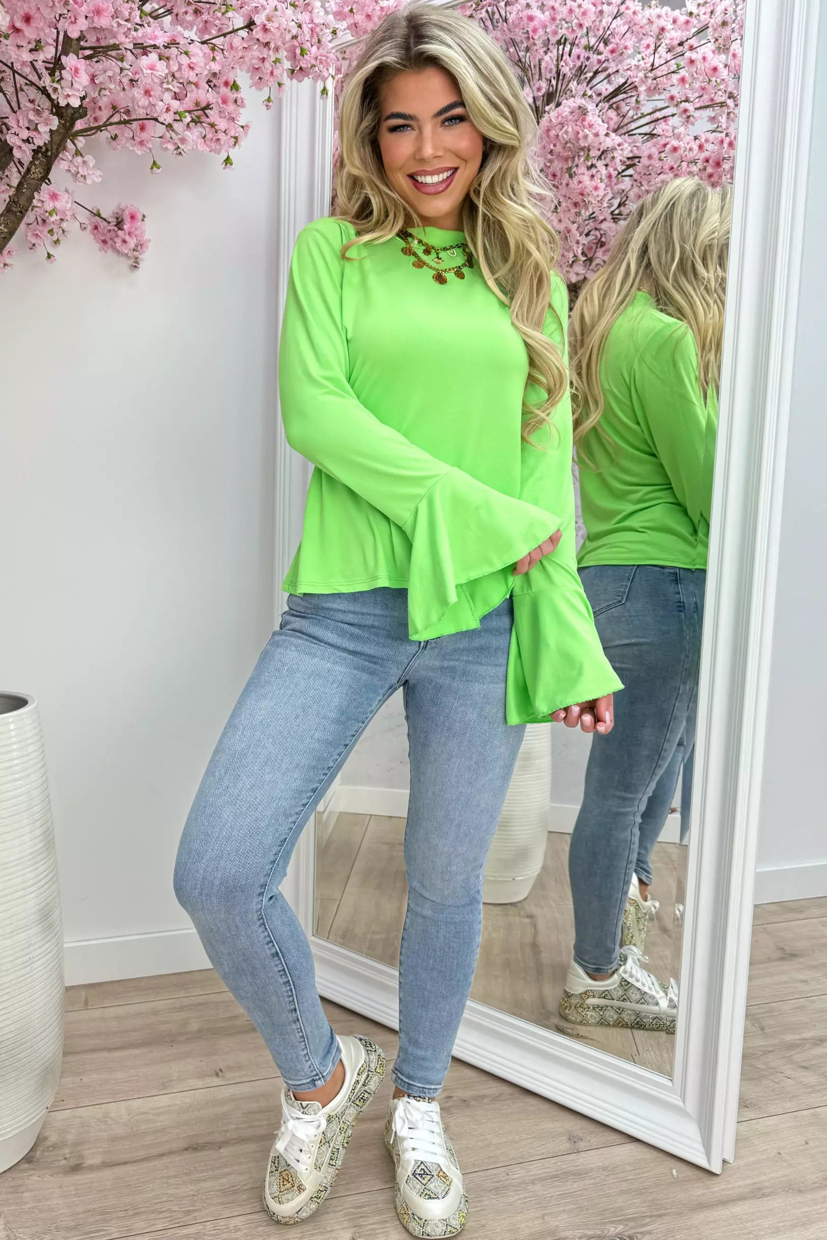 Soft flairy topje - Lime