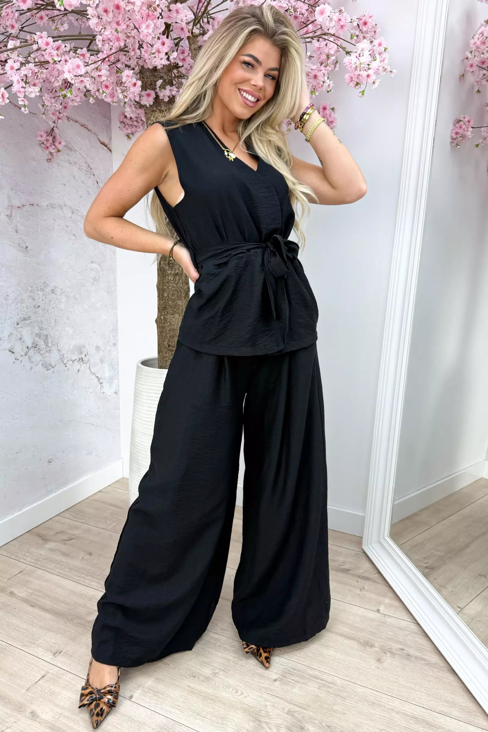 Tie it around co-ord - Zwart