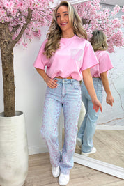 Diamond pocket puff topje - Roze