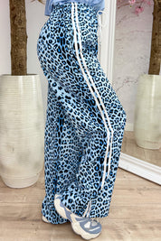 Leopard stripe pants - Sky blue