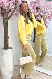 Studded wide leg jeans RD9118-14 - Camel