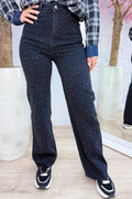 Bling it on wide leg jeans - Zwart