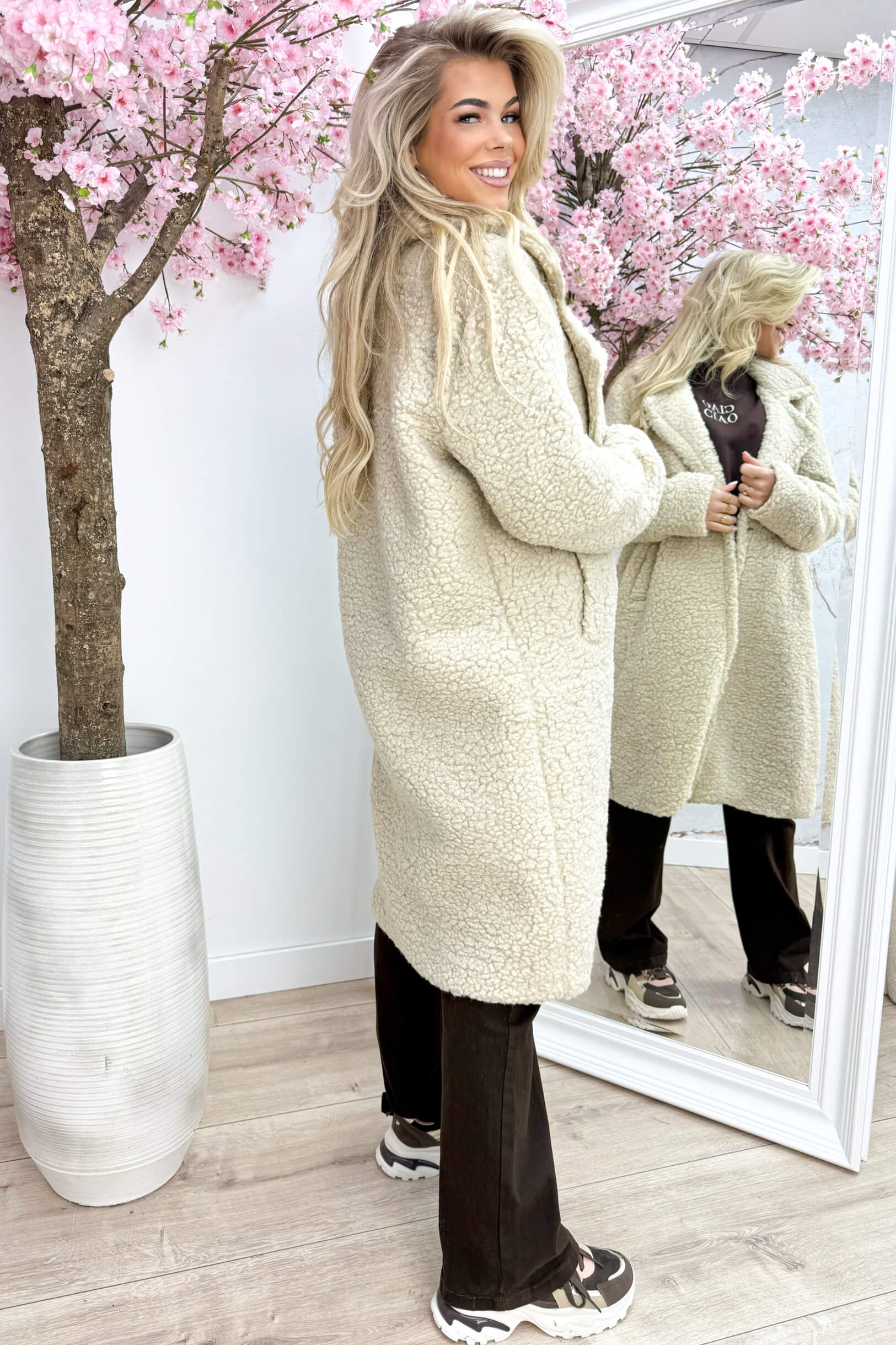 Snuggle up teddy trenchcoat - Beige
