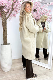 Snuggle up teddy trenchcoat - Beige