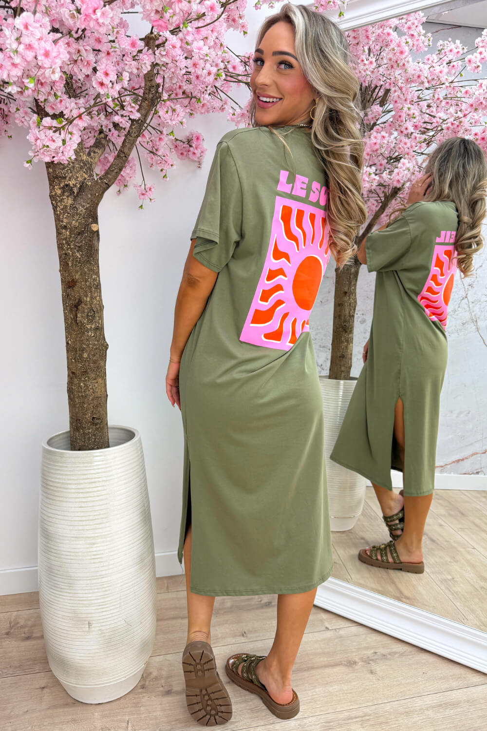 Le soleil T-shirt dress - Army