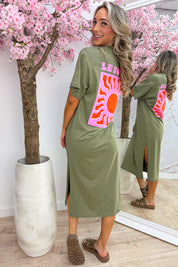 Le soleil T-shirt dress - Army