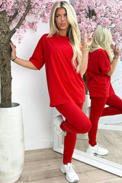 Oh so comfy co-ord - Rood