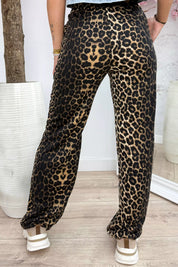Made For You Basic Comfy Leopard Pants - Black