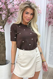 Loving hearts topje - Bruin
