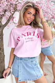 Paris is always good idea T-shirt - Lollypop roze