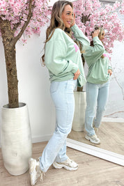 NY teddy zipper sweater - Mint