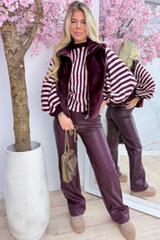 Fur the love of it gilet - Bordeaux