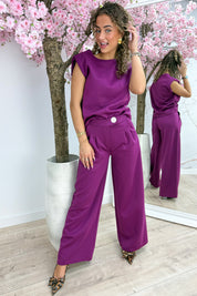 Looking cute but comfy co-ord - Berry purple