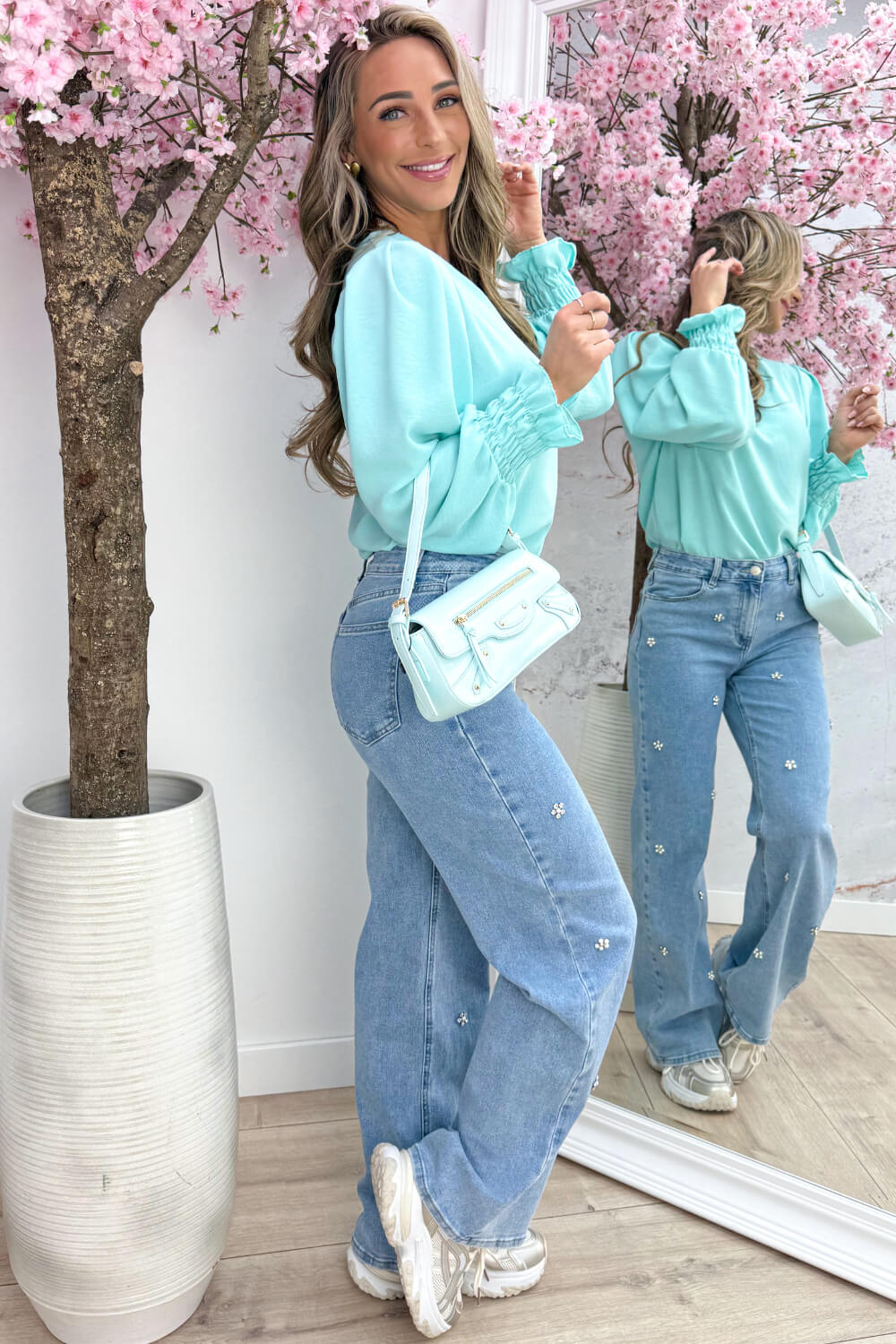 Basic elastic topje - Mint