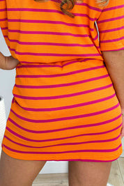 Beachy stripes skort - Oranje