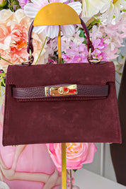 Suede inspired bag (Echt leer!) - Bordeaux
