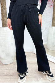 Number one ribbed pants - Zwart