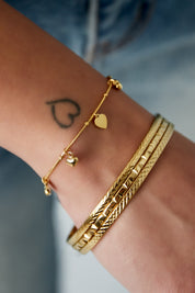 Mini hearts armband - Goud