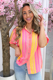 Es vedra cotton blouse - Lt. oranje