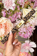 Leopard perfect fit verstelbare riem (Echt leer!) - Taupe