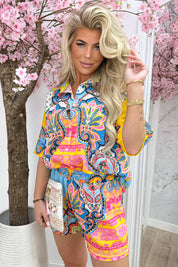 Paisly party co-ord - Geel