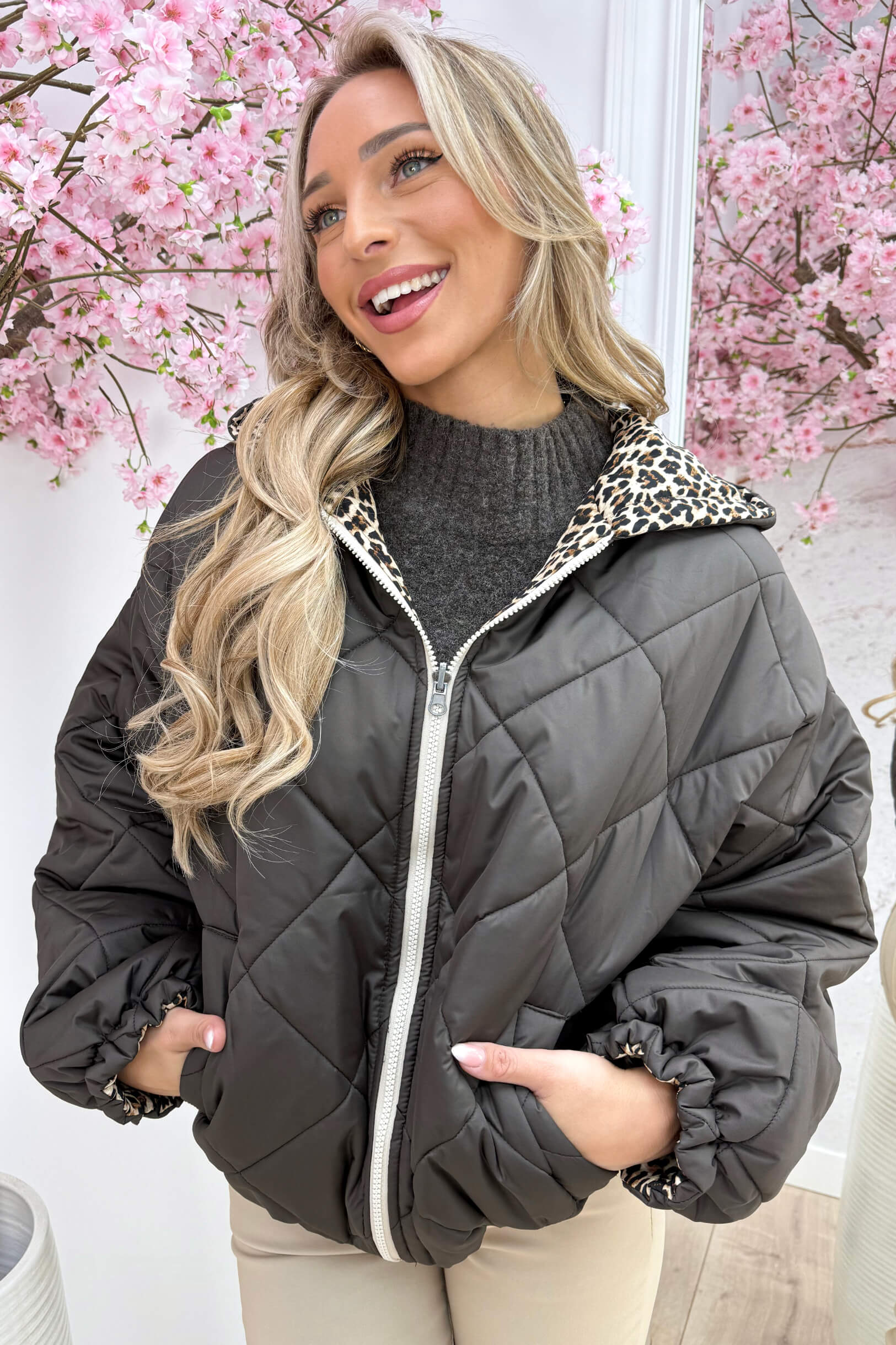 Reversible leo puffer jacket - Bruin